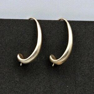 Silver Open Hook Stud Dangle Earrings Boho Retro Fashion Jewelry E30
